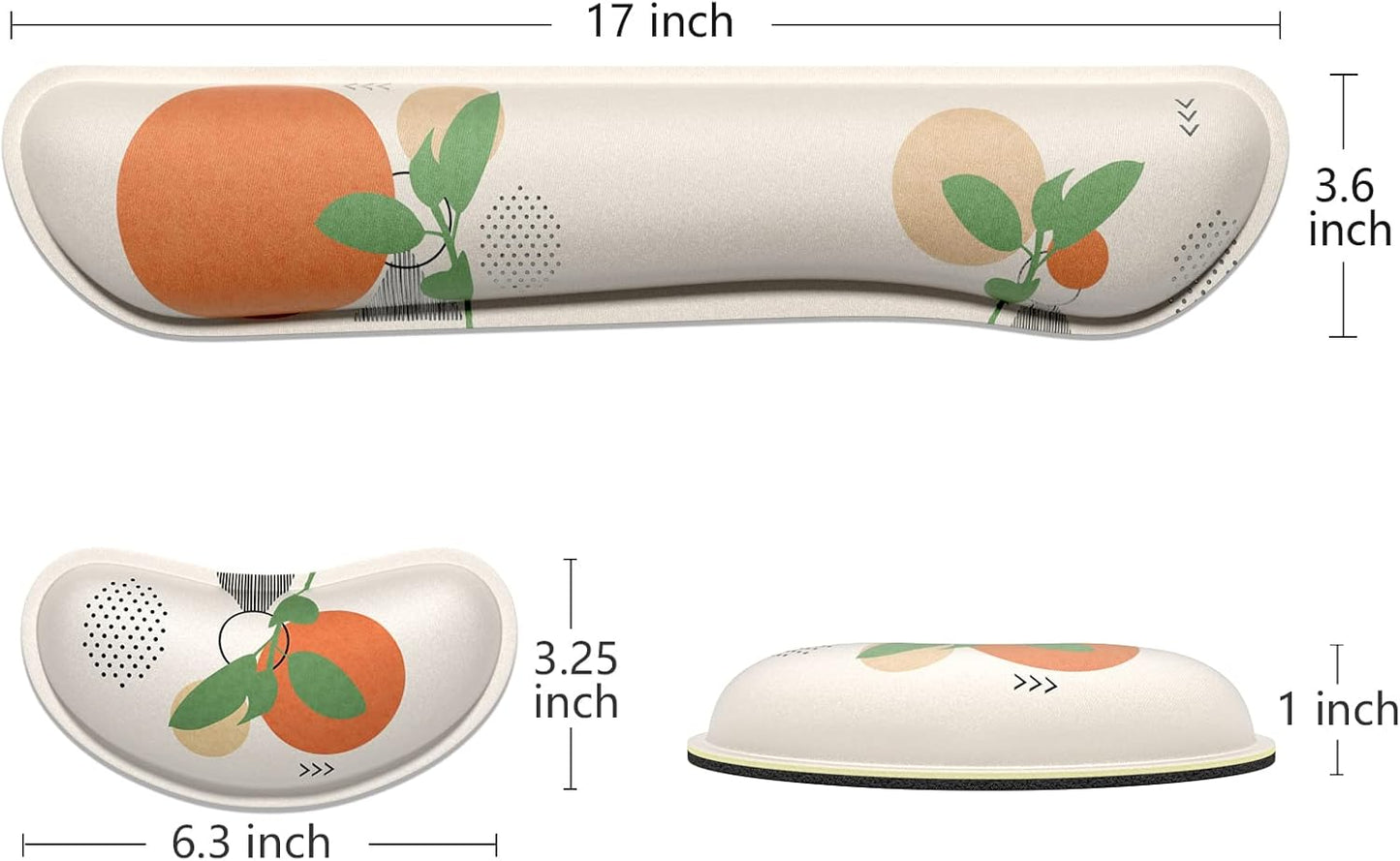 Dapesuom Enlarge Keyboard Wrist Rest, Memory Foam Wrist Cushion for Desk Mat Support, Cute Pain Relief Keyboard Mouse Pad Rests Set with Non-Slip Base for Gaming Laptop Office Computer, Elegant Flower