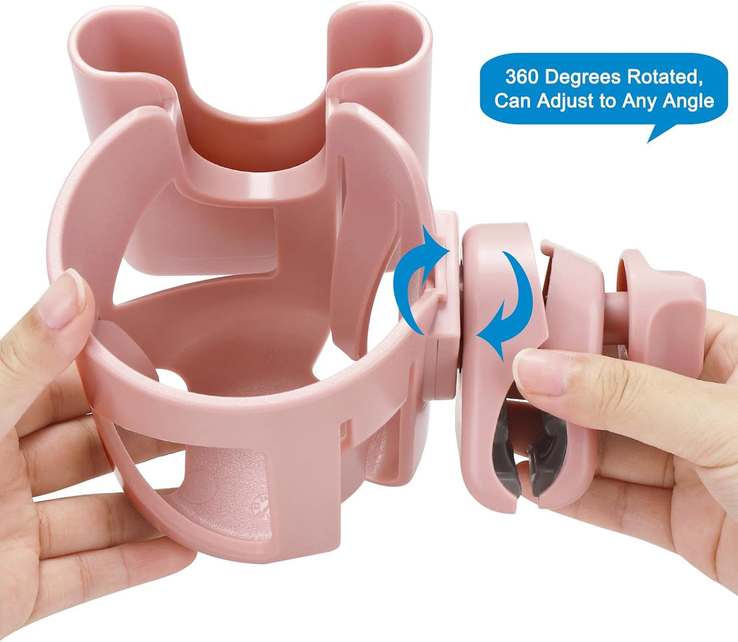 Accmor Stroller Cup Holder, Universal Cup Holder for Stroller Walker Bike, 360° Rotatable Large Caliber Designed Bottle Holder for Stroller, Bike, Wheelchair, Scooter