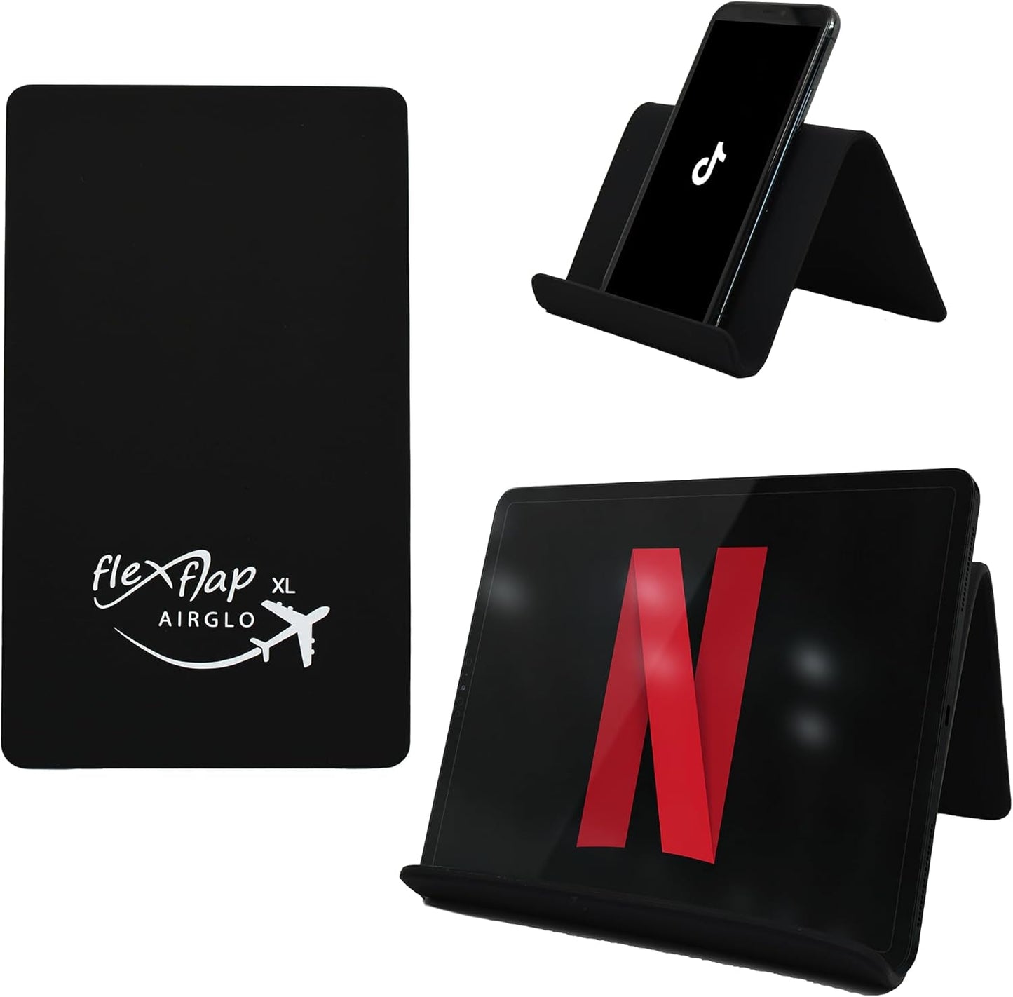 AirGLO Flex Flap - Adjustable, Portable Phone Stand for Travel, Home, Desk, Bed, Treadmill, iPad, Tablet