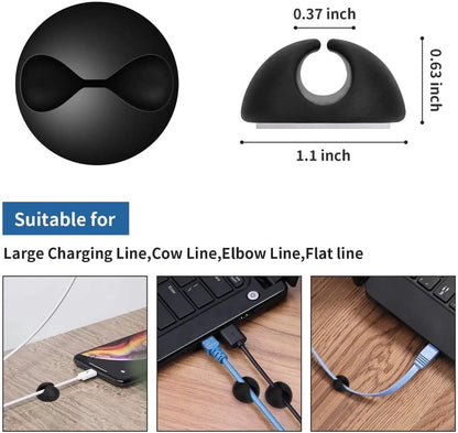 CHEFBEE 8 Pack Adhesive Cable Clips, Cable Cord Holder Organizer Management System for Desk, Wire Clips for All Your Computer, Electrical, Charging or Mouse Cord, White
