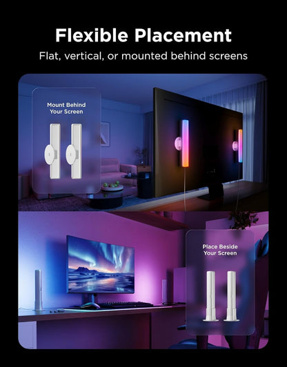 Govee Smart LED Light Bars, Work with Alexa and Google Assistant, RGBICWW WiFi TV Backlights with Scene and Music Modes for Gaming, PC, Living Room Decoration, Black