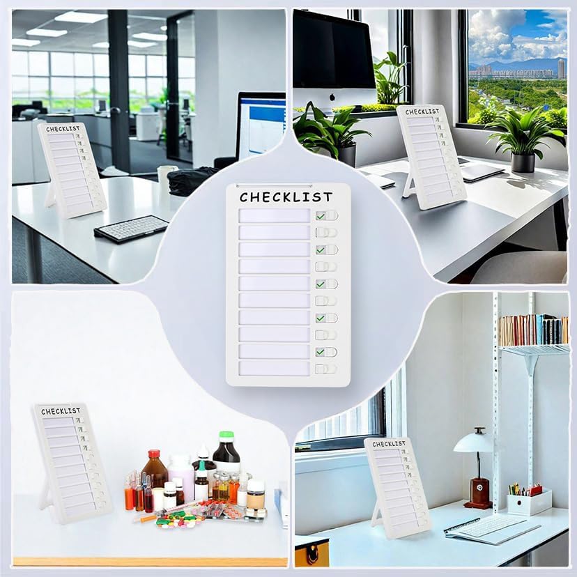 Dry Erase Chore Chart, Standable Whiteboard Checklist Board, Chore Chart for Kids Routine Chart with a Pen (Standable)