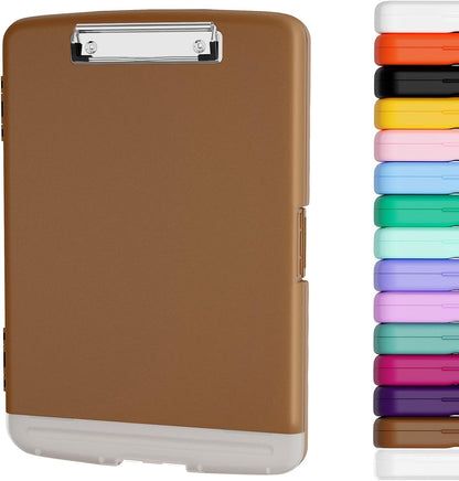 Piasoenc Clipboard with Storage, 8.5 x 11 Organization Box with Pen Holder and A4 Legal Paper Folder, Folio & Side-Opening, Low Profile Clip,for Nurses,Teachers, Size 14 x 9.6 x 1.2 in, Black
