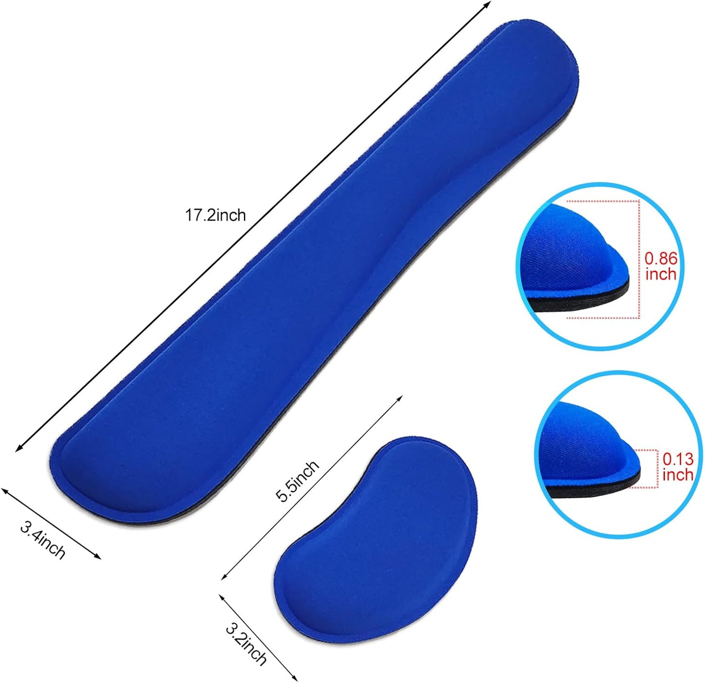 Keyboard Wrist Rest and Mouse Wrist Rest Set - Ergonomic Memory Foam Wrist Cushion - for Wrist Support on Computer, Laptop, Office, Playing Games, Typing Relieves Wrist Pain Rose Red