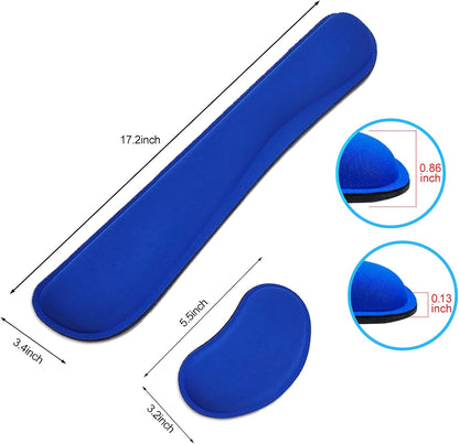 Keyboard Wrist Rest and Mouse Wrist Rest Set - Ergonomic Memory Foam Wrist Cushion - for Wrist Support on Computer, Laptop, Office, Playing Games, Typing Relieves Wrist Pain Rose Red