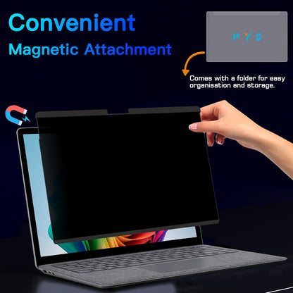PYS Magnetic Privacy Screen for Microsoft Surface Laptop 7 13.8 Inch - Anti-Spy, Matte Finish Anti-Glare Screen Protector, Blue Light Filter, Easy Install & Detach, Scratch-Resistant