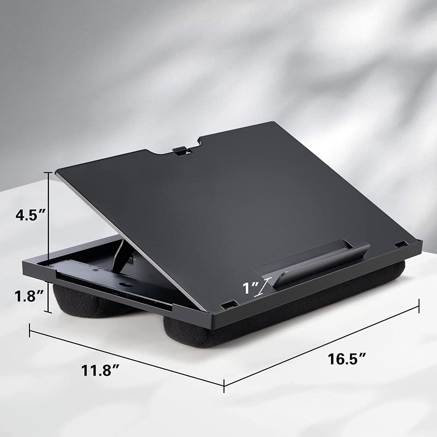 HUANUO Adjustable Lap Desk - with 6 Adjustable Angles, Detachable Mouse Pad, & Dual Cushions Laptop Stand for Car Laptop Desk, Work Table, Lap Writing Board & Drawing Desk on Sofa or Bed