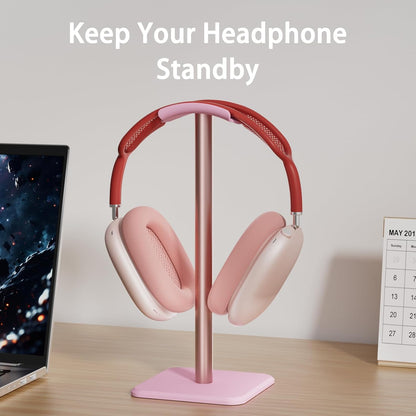 Headphone Stand - Headset Stand with Aluminum Hanger, Headphone Holder for AirPods Max, Sony, Bose, Beats and More (Pink)