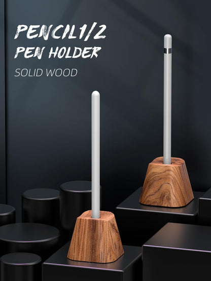 Solid wood vertical Pencil 1 2 Holder bracket Compatible with Stylus container. Ballpoint bracket stand Pen rest.Universal pen Racks Protect case and Stylus box-FBZ-M
