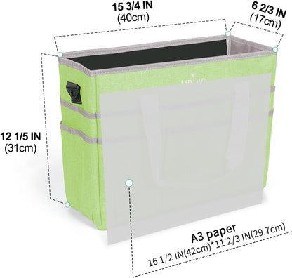 JJRING Craft Organizer Tote Bag for Art Storage, Caddy with Multiple Pockets, Bluish Green Sewing Bag for Scrapbooking, School, Medical, and Office Supplies