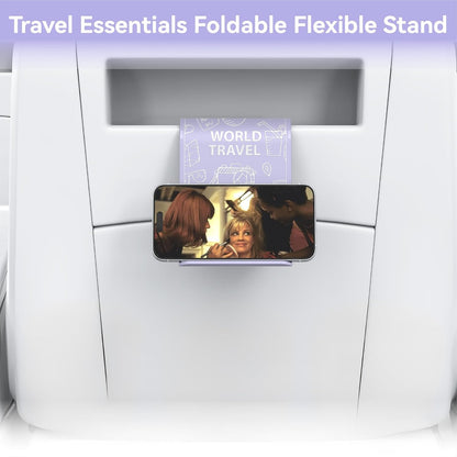 Airplane Phone Holder Mount, Travel Essentials Flexible Phone Holder, Airplane Tablet Holder for Flying, Desk, Compatible with iPhone, Smartphone, Tablet (Black Silk Screen)