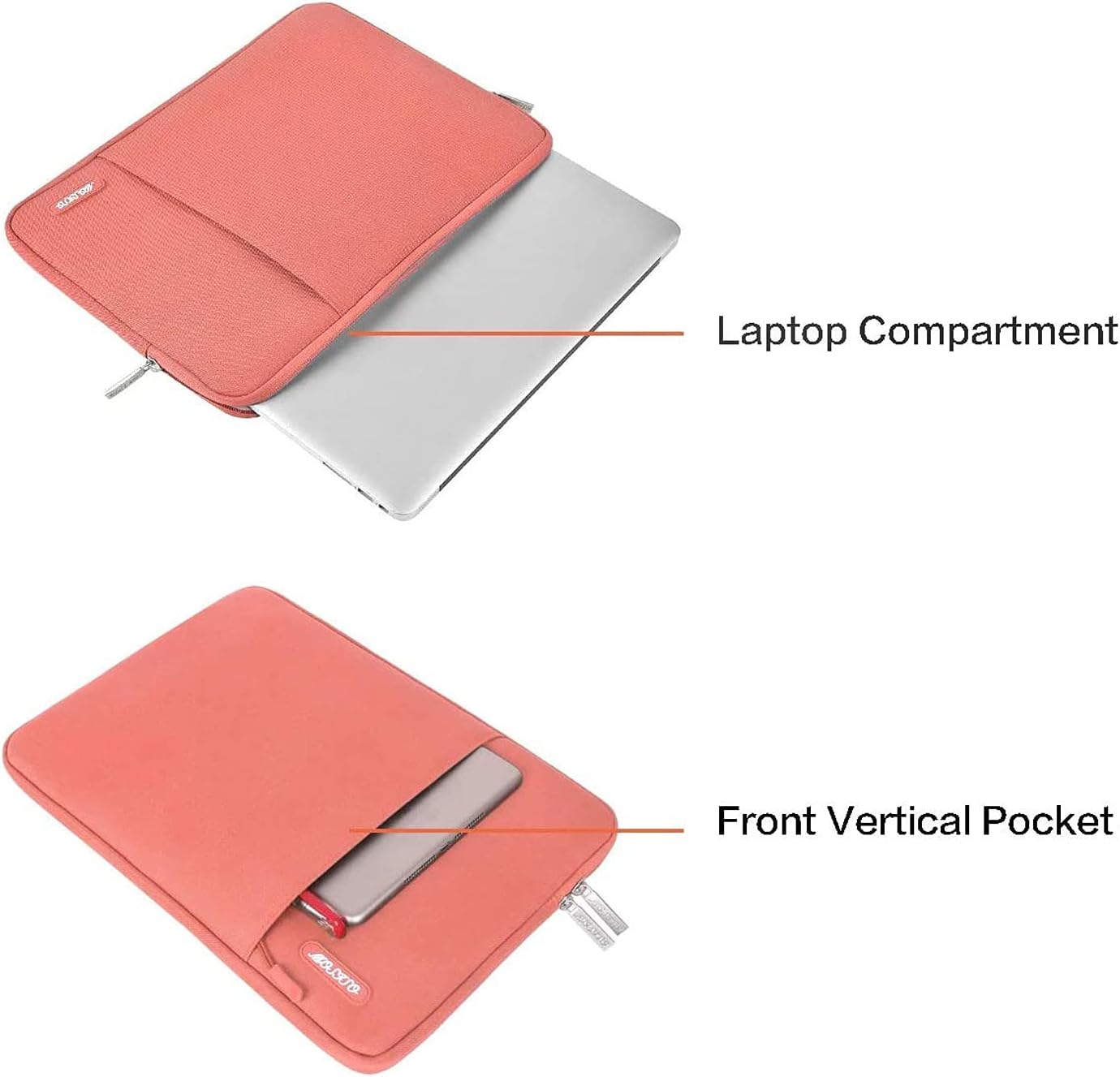 MOSISO Laptop Case 13.3 inch, 13-13.3 inch Laptop Sleeve Compatible with MacBook Air/Pro 13/Pro 14 M5 M4 M3 M2 M1, HP Dell ASUS Lenovo,Polyester Vertical Computer Sleeve Bag with Pocket, Antique Green - Colors B