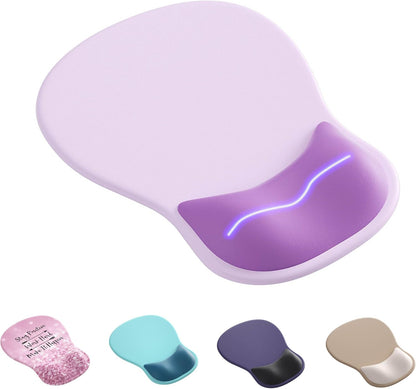 Ergonomic Mouse Pad with Wrist Rest,Cute Gel Mousepad Wrist Support - Small Mini Portable for Travel Mouse Pads for Desk Laptop,Computer,Office & Home Decor (Pink&Light Pink)