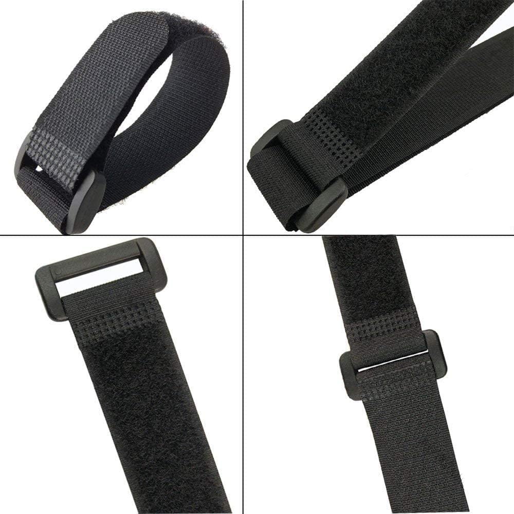 25pcs Black Reusable Fastening Cable Straps, Hook and Loop Cable Tie Down Straps 1" x 12"