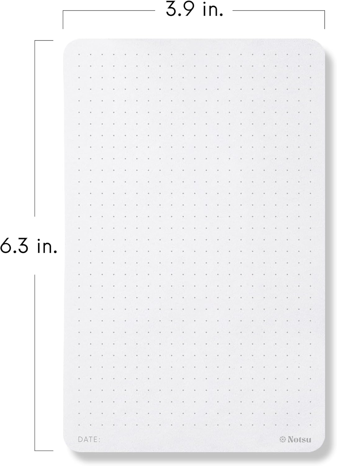 Notsu Dot Grid Desk Notepad 2 Pack | Minimalist Dotted Memo Mouse Pads with Premium Thick Paper, Small 5.5" x 8.5"