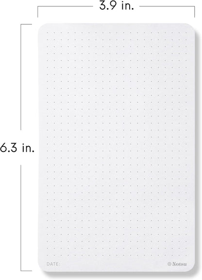 Notsu Dot Grid Desk Notepad 2 Pack | Minimalist Dotted Memo Mouse Pads with Premium Thick Paper, Small 5.5" x 8.5"