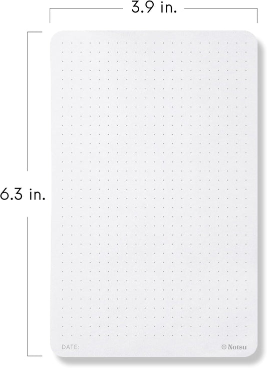 Notsu Dot Grid Desk Notepad 2 Pack | Minimalist Dotted Memo Mouse Pads with Premium Thick Paper, Small 5.5" x 8.5"