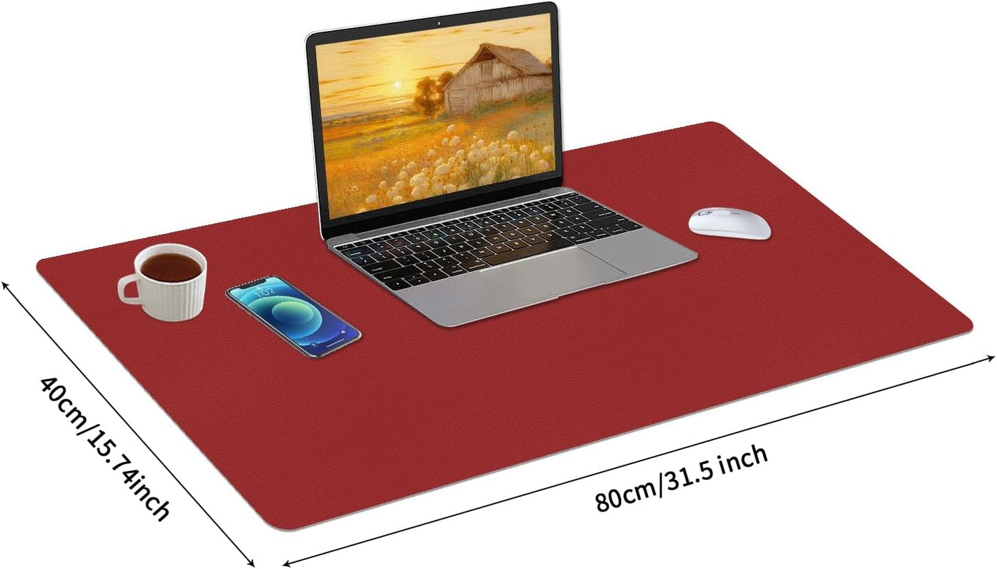 Bloss Leather Desk Pad and Keyboard Wrist Rest, Large Mouse Pad + Keyboard Pad+Mouse Wrist Support, Non-Slip Desk Mat Protector for Office, Home(31.5×15.7 Inches,Beige) - Colors B