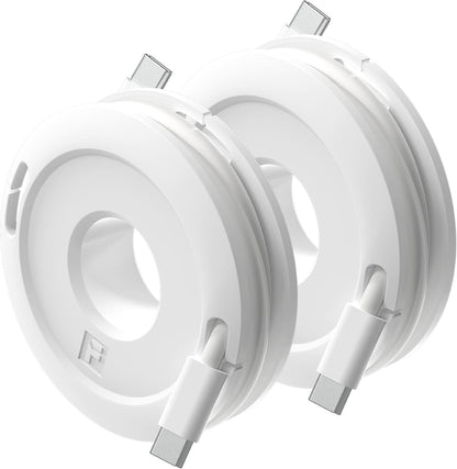 Side Winder Mini and Max Headphone, Earbud and Charging Cable Winder and Organizer Perfect for Wrapping Earbuds and Cords for Travel and Organization 2-Pack (White, Max)