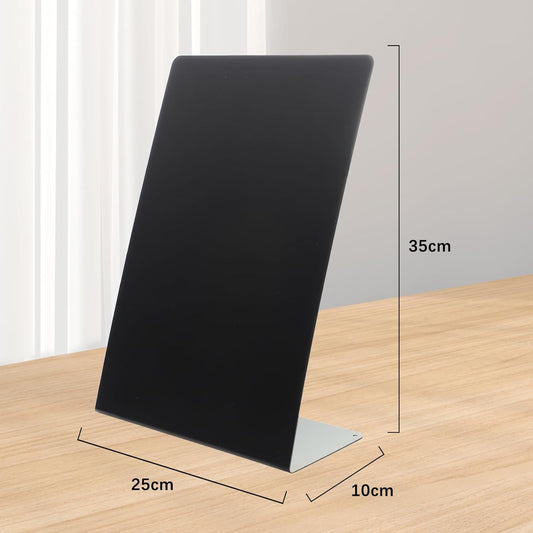 FLWAL Magnetic Bulletin Board, 13*9 Inch Magnetic Metal Desktop Memo Display Bard with Bracket, Suitable for Back to School Menu Table, Home Kitchen, School and Office Supplies (white, Large,2 Pack)