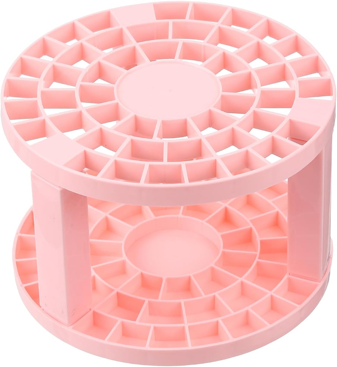 PATIKIL 1pcs White Minimalist Plastic Paint Brush Holder, 49 Holes Round Artist Desk Makeup Pencil Organizer