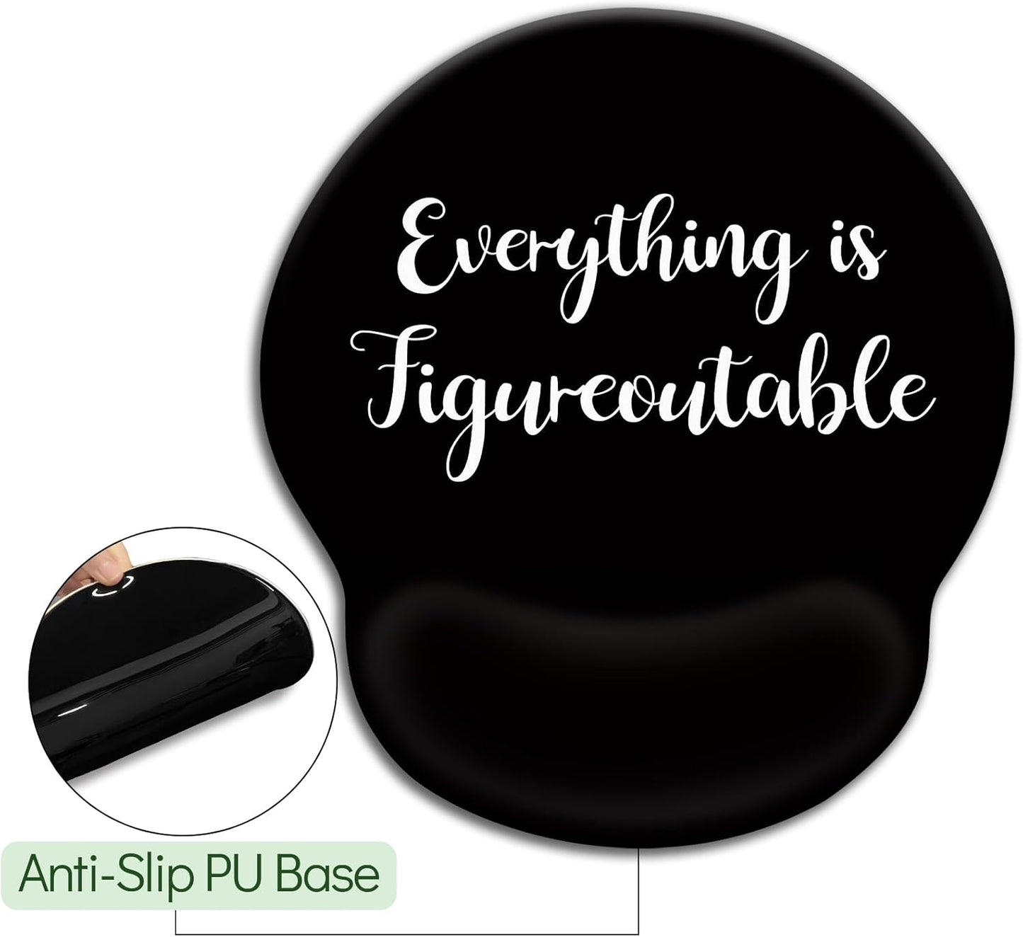 LIMKRIAN Cat Ergonomic Mouse Pad with Wrist Rest, Gaming Mouse Pad with Wrist Support, Funny Mouse Pads for Desk, Computer Mousepad with Non-Slip Pain Relief PU Base, Cute Office Desk Accessories