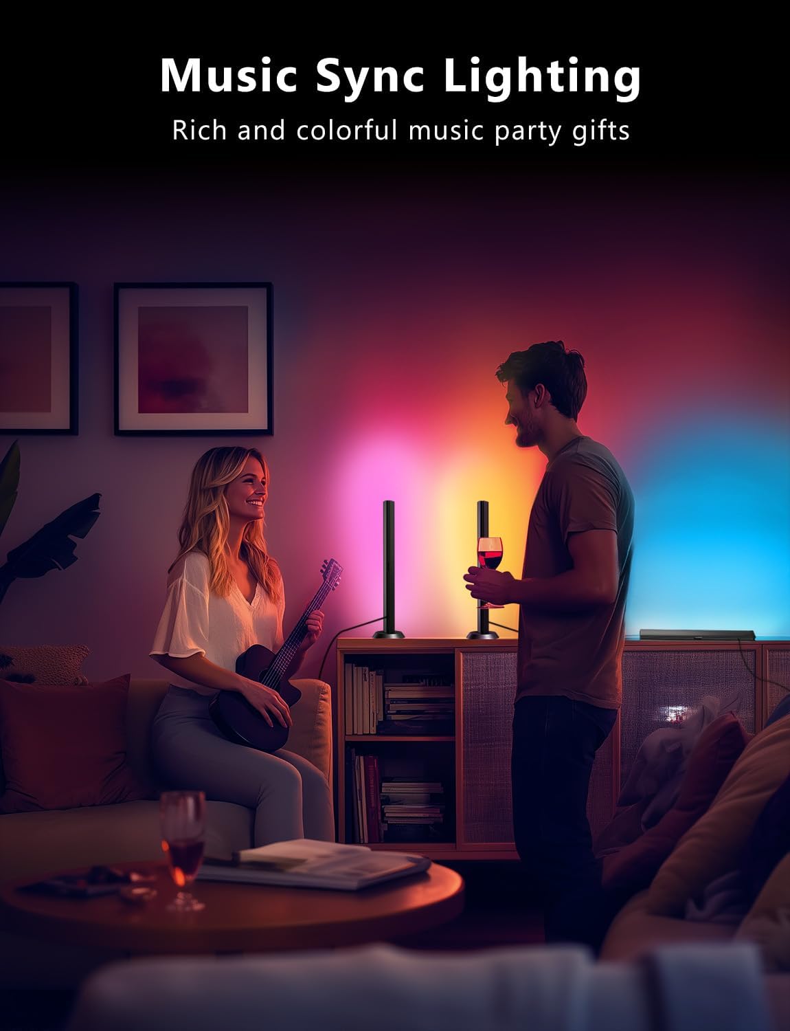 DAYBETTER Smart LED Light Bars, RGB Light Bar, 14 Inches TV Backlights with Scene and Music Modes, Smart Light Bars with Multiple Placement Options, Mood Lighting, PC Gaming Light Bar for Room Decor