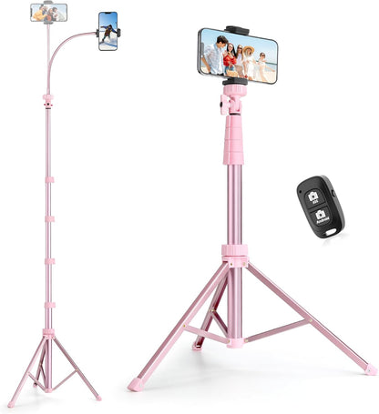 SENSYNE 62" Phone Tripod & Selfie Stick, Extendable Cell Phone Tripod Stand with Wireless Remote and Phone Holder, Compatible with iPhone Android Phone, Camera