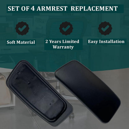 Chair Armrest Replacement, Arm Pad Caps Replacement for Haworth Zody Office Chair 1 Pair (Black)