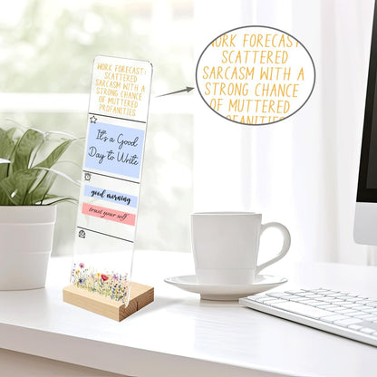 Sticky Note Holder Acrylic Monitor Memo Board Desk Organizers and Accessories Desk Decor Post It Note Holder with 200Pcs Sticky Notes Funny Sarcastic Office Positive Desk Sign