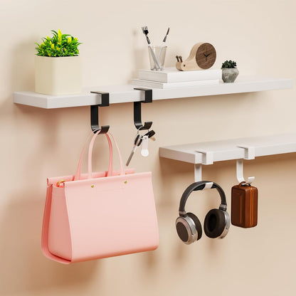 CroBlissful 4 Pcs Purse Hook for Table Nail Free Handbag Hanger for Desk Heavy Duty Purse Hook for Hanging Bags Umbrellas Keys Cups Headphone(Black)