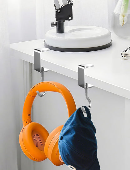 7 Pcs Purse Hooks for Table, Under Desk Handbag Hanger, Adjustable Heavy Duty Metal Backpack Hooks for Desk