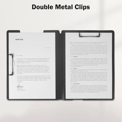 SITHON Foldable Clipboard Folder with Pen Slot, 360° Rotating PP Writing Pad with Dual Low Profile Metal Clips, Durable A4/Letter Size Document Folder for Nurses Classroom Business Office