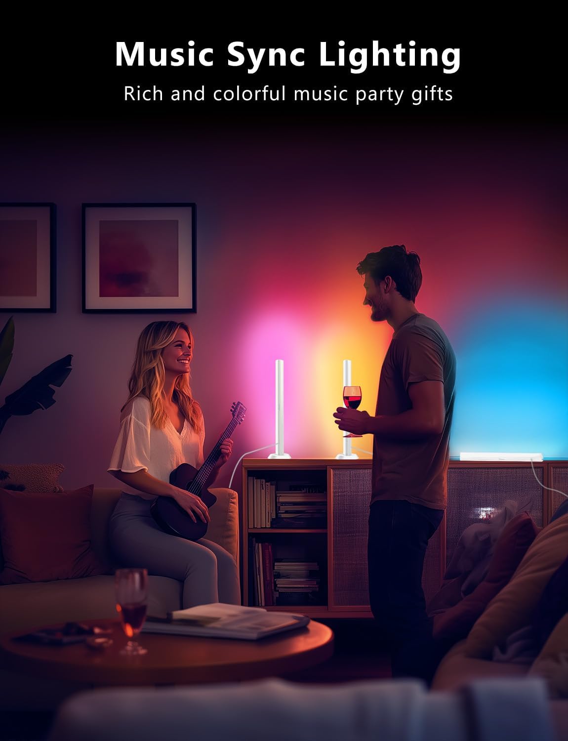 DAYBETTER Smart LED Light Bars, RGB Light Bar, 14 Inches TV Backlights with Scene and Music Modes, Smart Light Bars with Multiple Placement Options, Mood Lighting, PC Gaming Light Bar for Room Decor