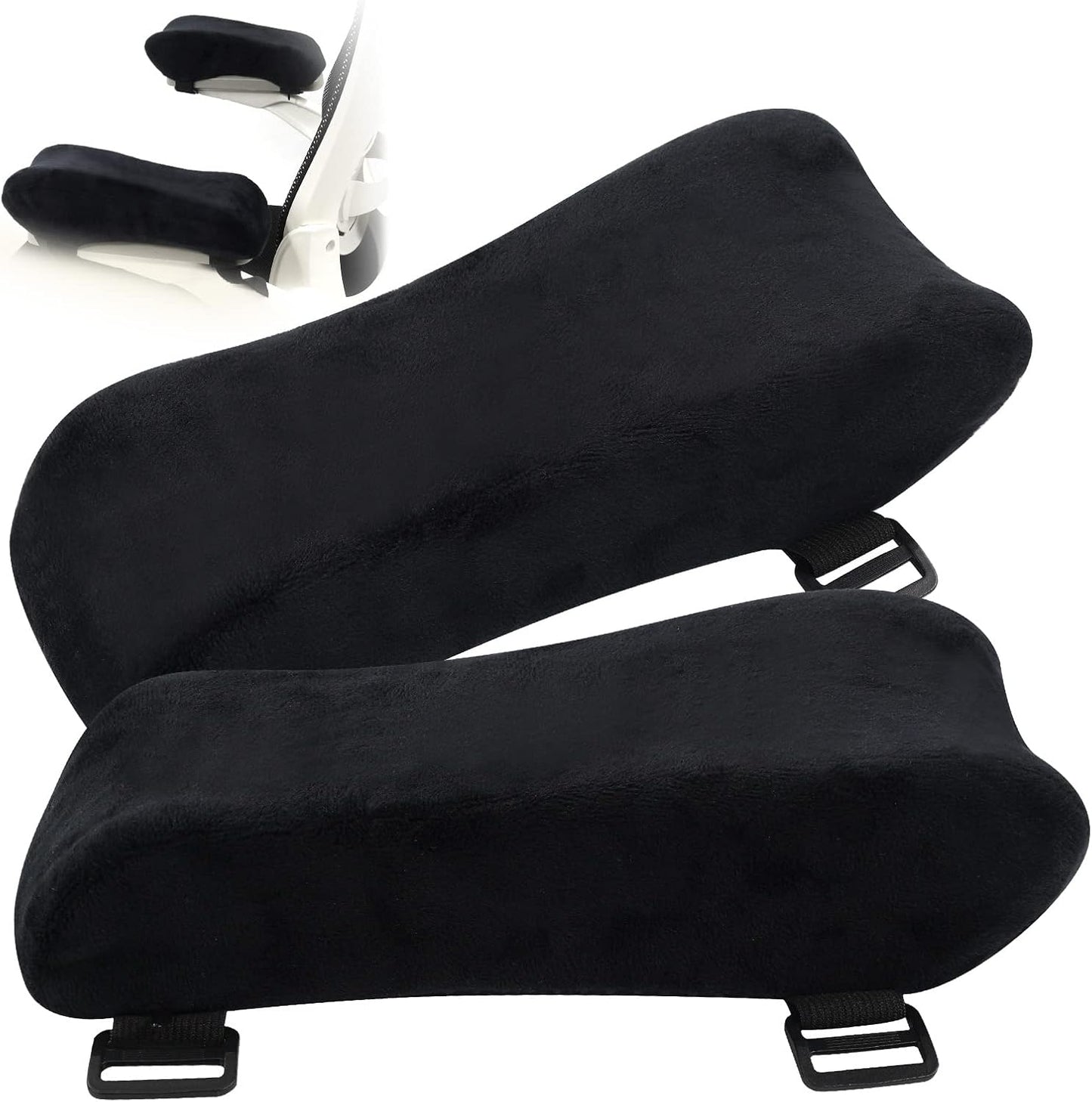 Upgraded Office Chair Arm Pads with Cooling Gel, Ergonomic Memory Foam Armrest Pads for Office Chair Gaming Chair Arm Rest Covers for Desk Chair Armrest Cushions (Set of 2)