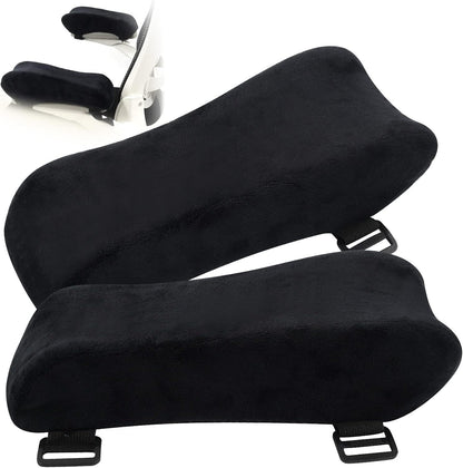 Upgraded Office Chair Arm Pads with Cooling Gel, Ergonomic Memory Foam Armrest Pads for Office Chair Gaming Chair Arm Rest Covers for Desk Chair Armrest Cushions (Set of 2)