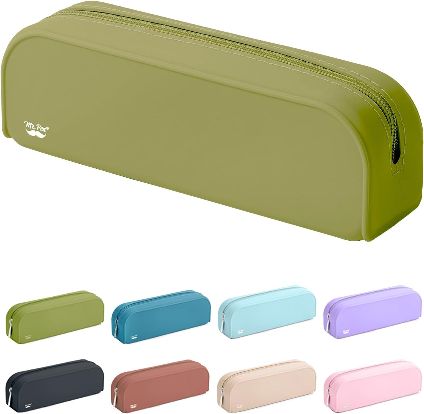 Mr. Pen- Silicone Pencil Case, Aesthetic Pencil Bag for Women, Makeup Pouch, Multifunctional Pouch for Stationery, Cosmetics and Electrical Goods Storage