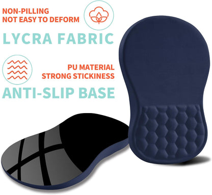 Ergonomic Mouse Pad Wrist Support with Memory Foam Massage Bulge, Carpal Tunnel Pain Relief Mousepad Wrist Rest for Mouse(12x8 inch, Silver Gray Light Purple)