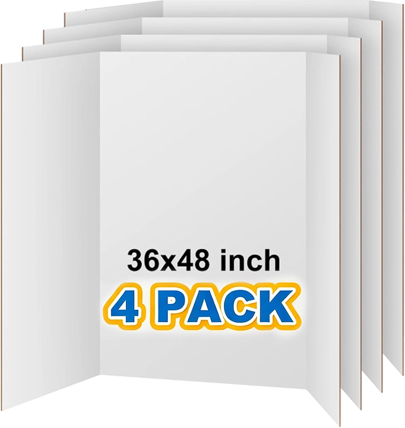 VinTS 8 PCS 36" x 48" Trifold Poster Board White Trifold Foldable Display Poster Board for School Projects, Science Fair,Graduation Exhibitions