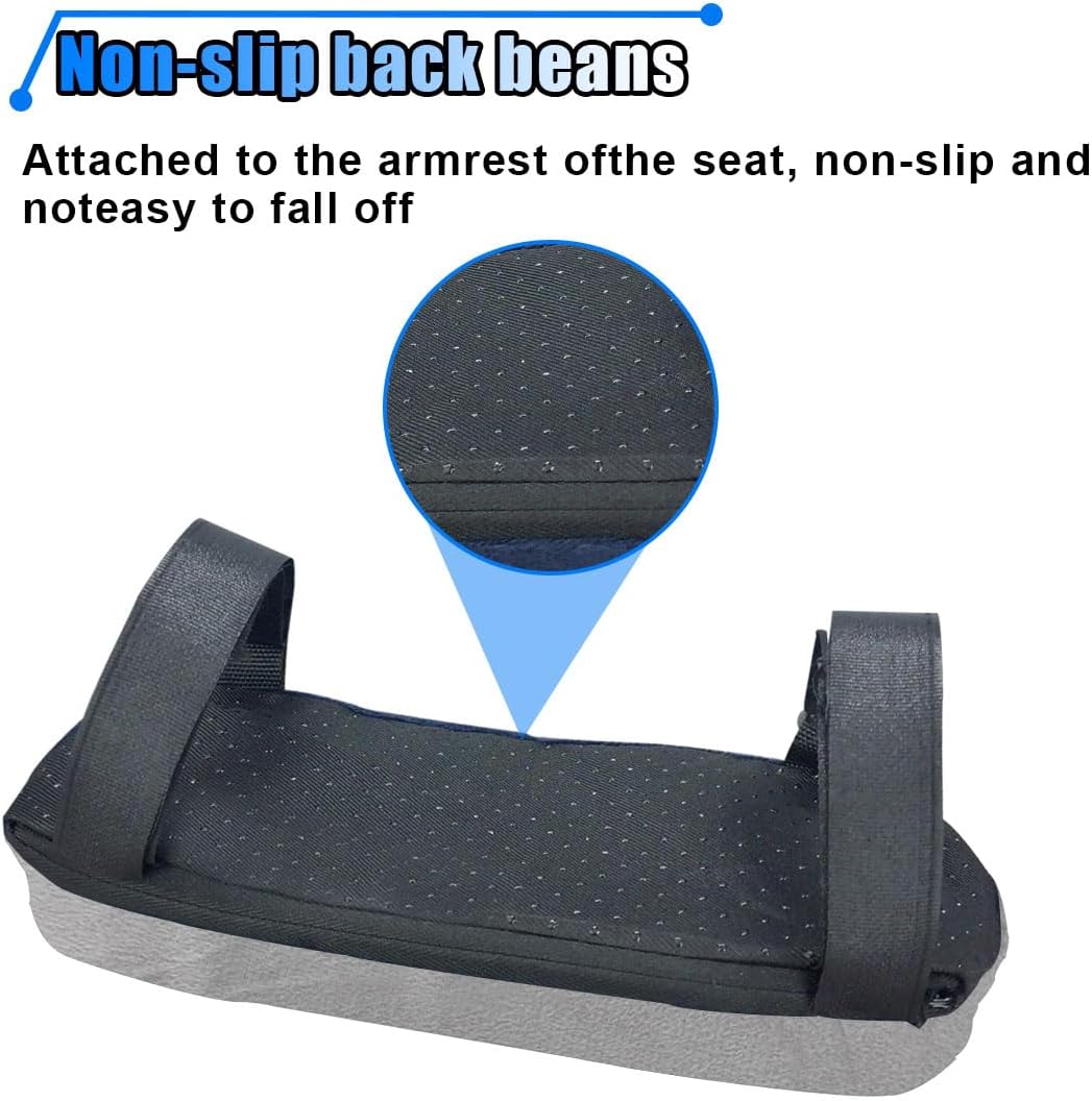 BDZMC 2PCS Car Seat Armrest Covers, Soft & Comfortable Office Chair Arm Pad, Anti-Scratch Car Armrest Cushion, Universal Car Armrest Pillow Protector Cover for Most Cars (Grey)