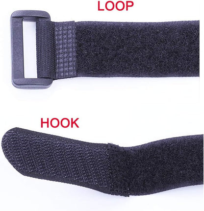 Fastening Nylon Strap with Buckle,10Pack Reusable Self-Adhesive Hook and Loop Cable Securing Straps,Adjustable Cinch Straps for Cords Organized and Tidy(1" x 8")