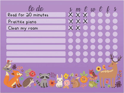 Dry Erase Whiteboard Task & Habit Tracker | Removable and Restickable Adhesive Decal | Fine-Tip Magnetic Marker Included | 9” x 12”