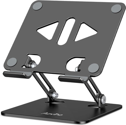 Aoviho Tablet Stand Holder for Desk, Adjustable Aluminum Desk Accessories, Stable Desktop Stand for Office Home,Compatible with iPad Pro Air Mini, Samsung Tablets, Rose Gold