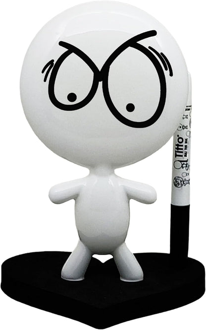 Dry Erase Board - TITTO in Love, Draw Your Ideas - Ceramic Doll - Black Office Design Desk - Coworkers Office Home Gift (Black)