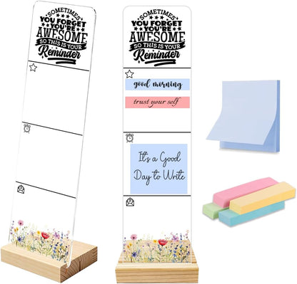 Sticky Note Holder Acrylic Monitor Memo Board Desk Organizers and Accessories Desk Decor Post It Note Holder with 200Pcs Sticky Notes Funny Sarcastic Office Positive Desk Sign