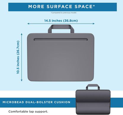 LAPGEAR Compact Lap Desk – Fits Up to 14″ Laptops – Charcoal – Style No. 43105