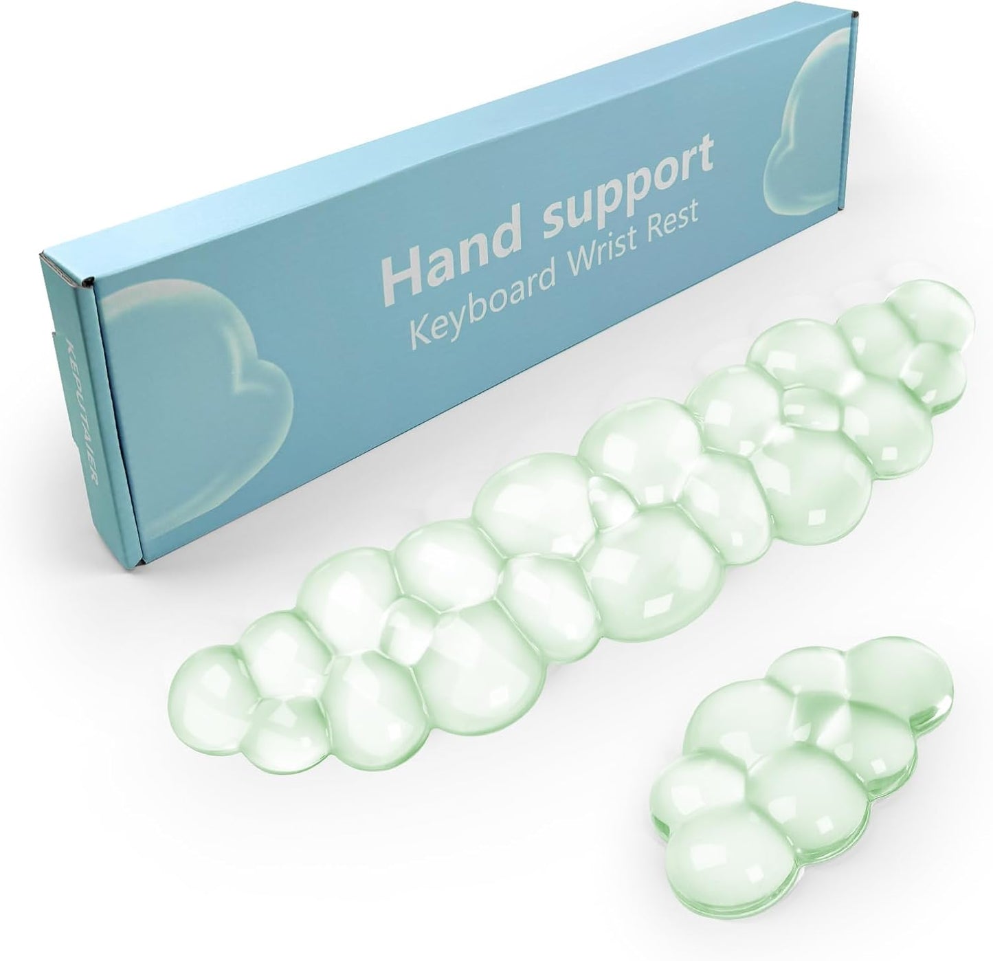 Gel Cloud Keyboard and Mouse Wrist Rest, Cute Wrist Support and Arm Support Keyboard Rest for Keyboard and Mouse Typing Pain Relief，Suitable for Office/Computer/Laptop/Gaming（White）