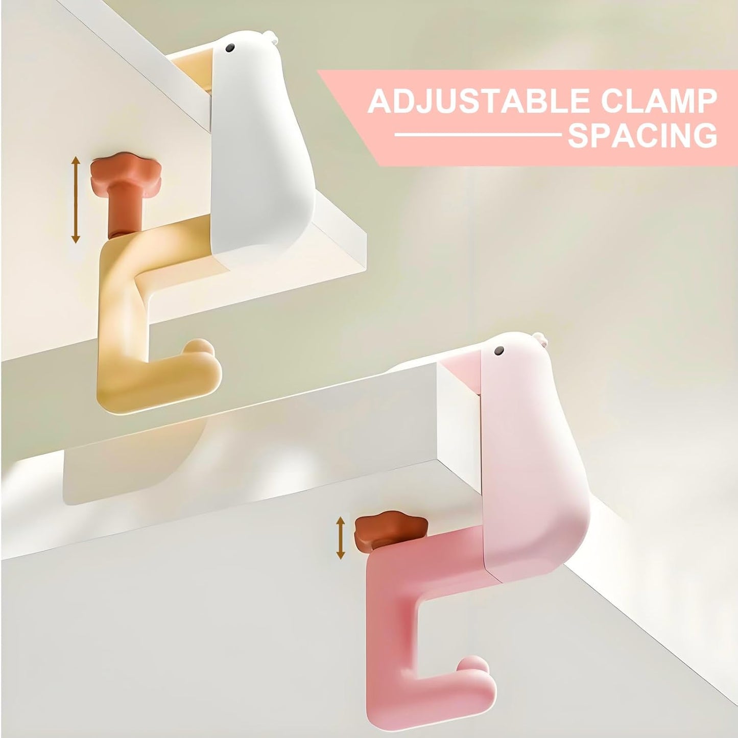 3 Pieces Foldable Table Hook Duck Shape Portable and Removable, No Drilling Bag Holder Bag Clip for Office Storage