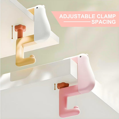 3 Pieces Foldable Table Hook Duck Shape Portable and Removable, No Drilling Bag Holder Bag Clip for Office Storage
