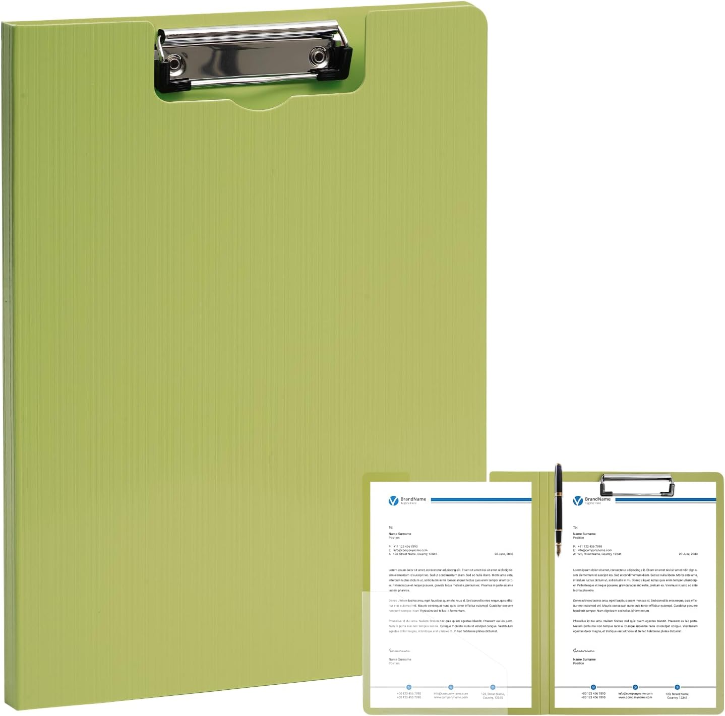 Clipboard Folder, A4 Foldable Clipboards with Pocket, File Cover Office Folder Clipboard, 360 Degree Foldable Storage Clipboards for Office, School or Medical Field, Green